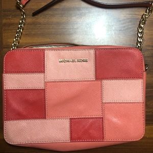 Michael Kors cross body bag pink patch design